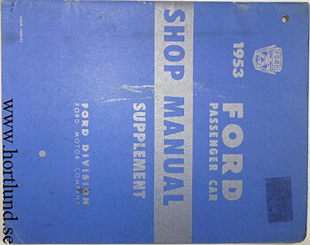 1953 Ford car Shop Manual supplement