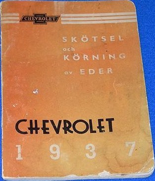1937 Chevrolet instruktionsbok svensk