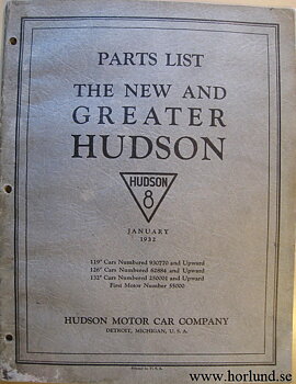 1932 Hudson 8 Parts List