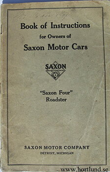 1913 - 1915 Saxon Roadster Owners Manual