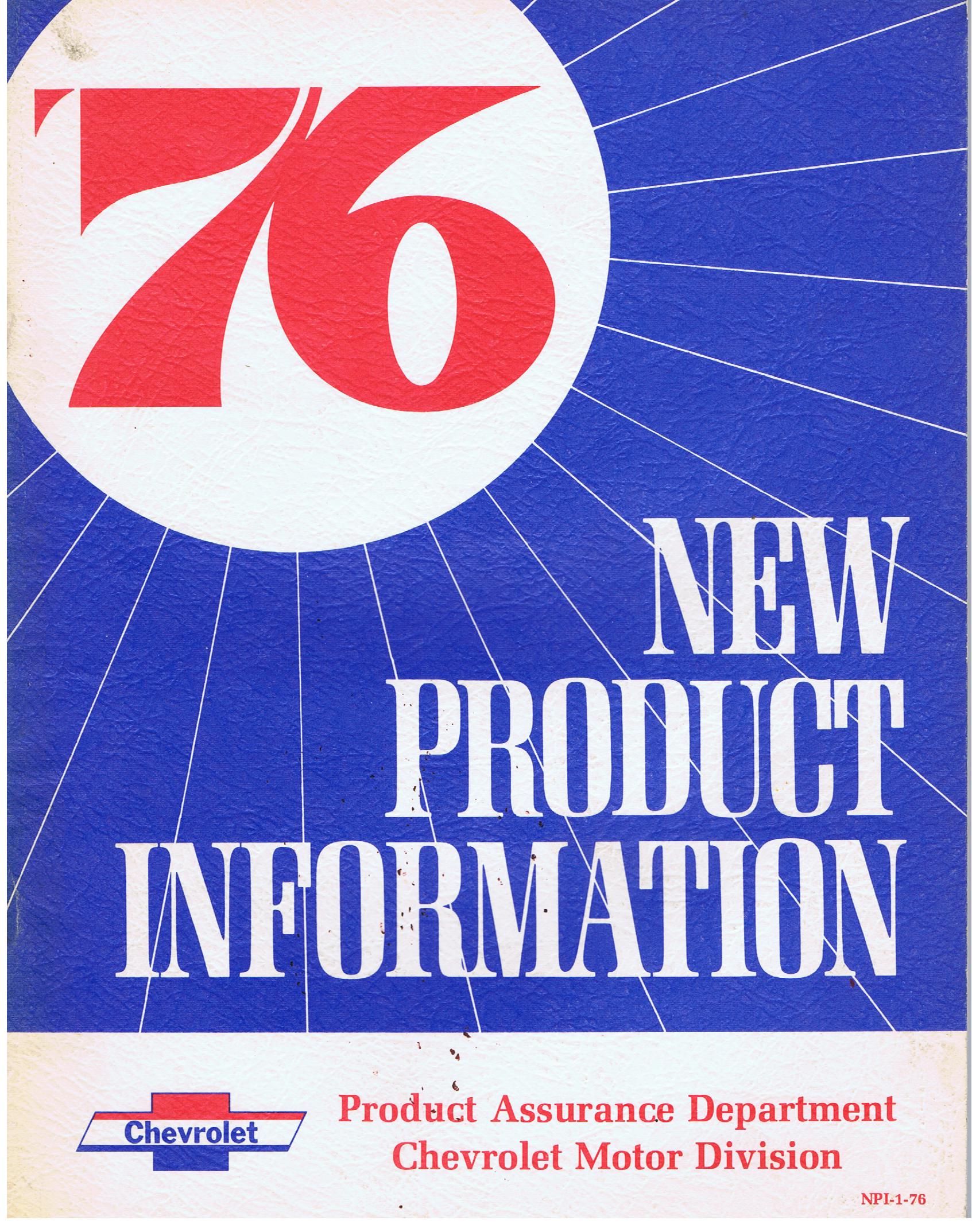 1976 Chevrolet New Product Information