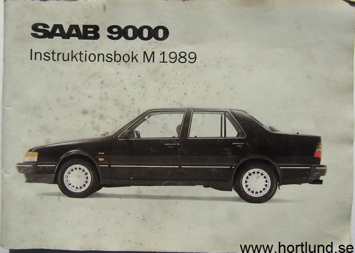 1989 SAAB 9000 CD M Instruktionsbok
