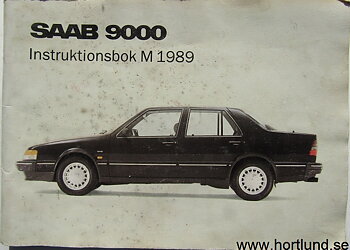 1989 SAAB 9000 CD M Instruktionsbok