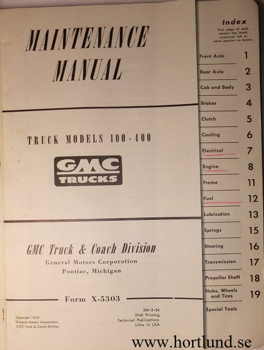 1953 GMC 100-400 Truck Maintenance Manual - 2