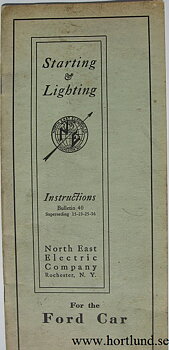 1913 - 1916 Ford Model T Electric Starter Instructions