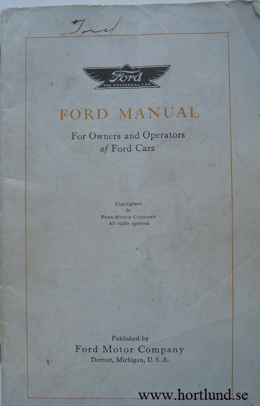 1918 Ford Model T Manual - 2