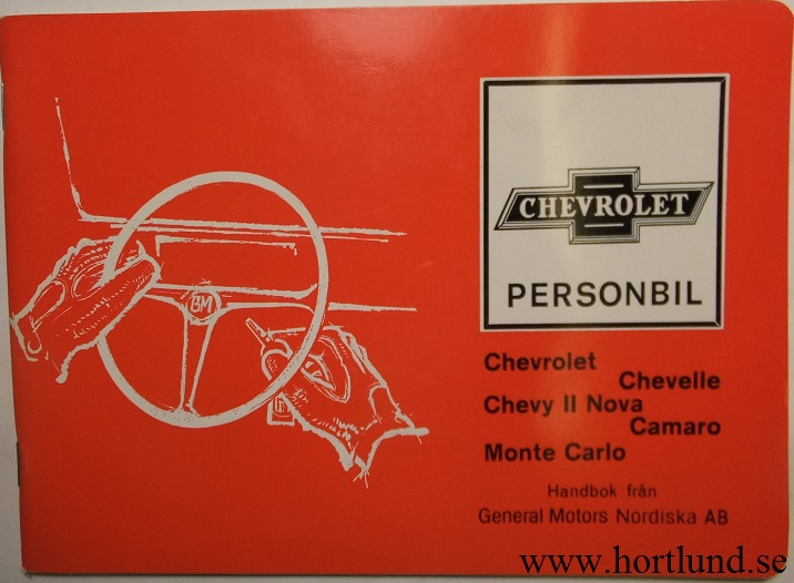 1970 Chevrolet, Chevelle, Chevy II Nova, Camaro och Monte Carlo Handbok Svenska