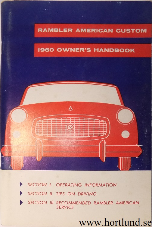1960 Rambler American Custom Owner's Handbook