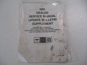 1991 Chevrolet Dealer Service Update Bulletin Supplement