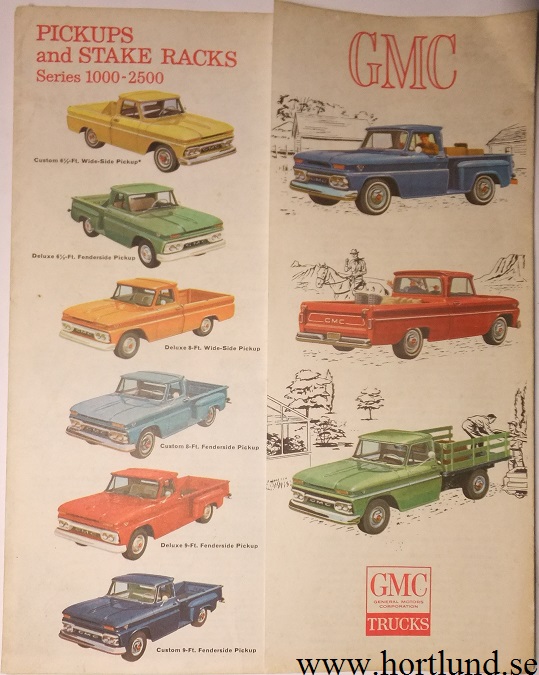 1965 GMC Pickups Series 1000 - 2500 Broschyr