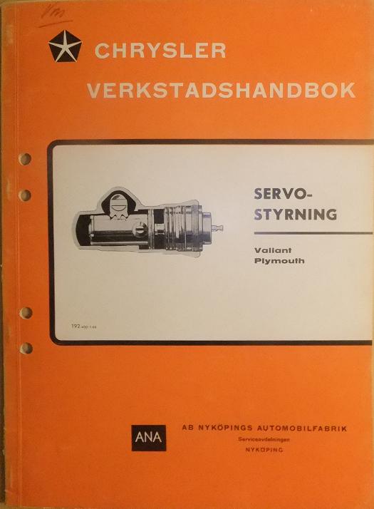 1966 Chrysler Verkstadshandbok servostyrning svensk original