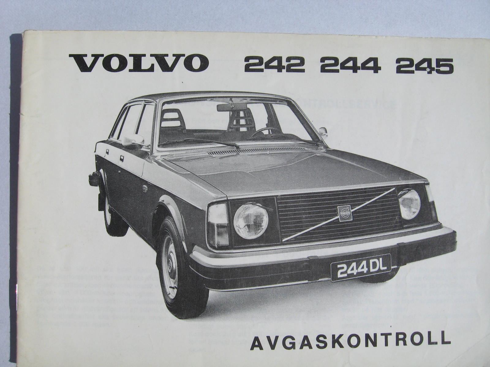 1976 Volvo 242 244 245 Avgaskontroll