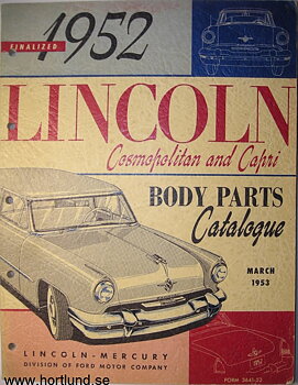 1952 Lincoln Cosmopolitan Body Parts Catalogue
