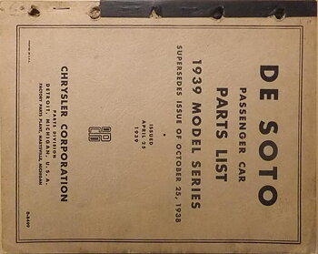 1939 De Soto Parts List