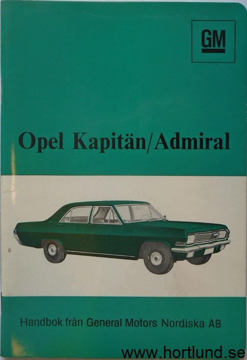 1966 Opel Kapitän / Admiral Handbok