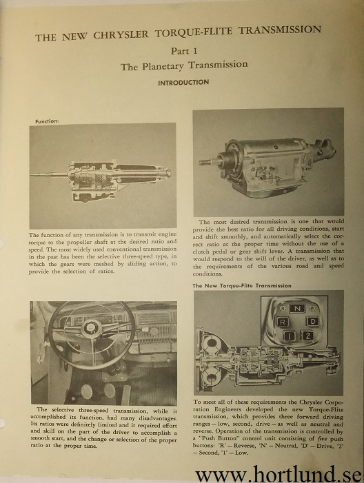 1956 Chrysler och Imperial The New Torque-Flite Transmission - 2