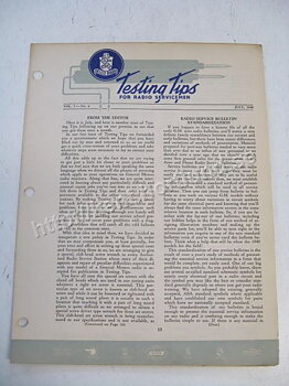 1948 Delco Radio Testing tips for radio servicemen july 1948