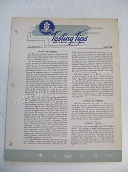 1948 Delco Radio Testing tips for radio servicemen April 1948