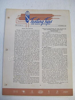 1949 Delco Radio Testing tips for radio servicemen November 1949