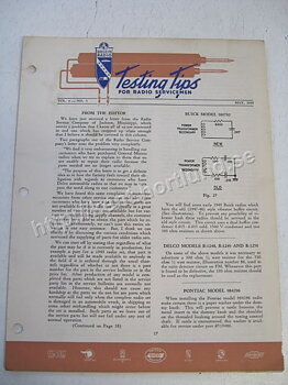 1949 Delco Radio Testing tips for radio servicemen May 1949