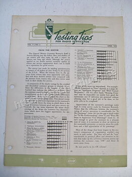 1950 Delco Radio Testing tips for radio servicemen April 1950