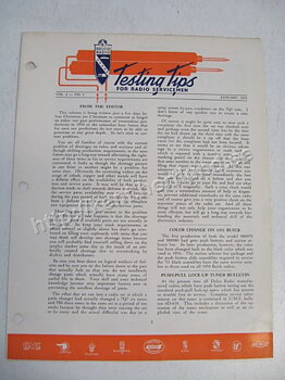 1951 Delco Radio Testing tips for radio servicemen January 1951