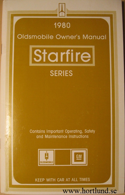 1980 Oldsmobile Starfire Owner's Manual