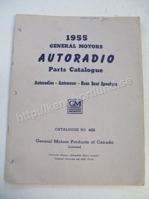 1955 GM Autoradio Parts Catalogue