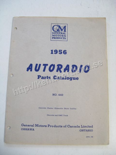 1956 Autoradio Parts Catalogue