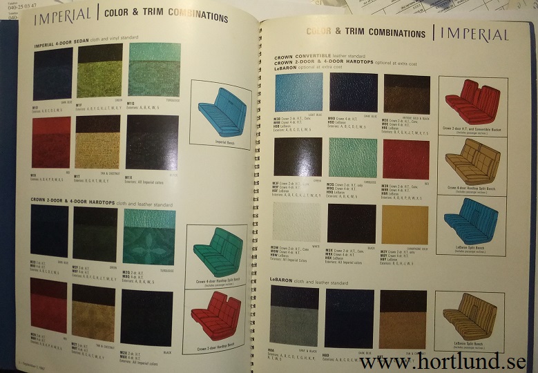 1968 Imperial Color and Trim - 3