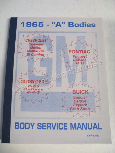 1965 Fisher Body Service Manual A Bodies
