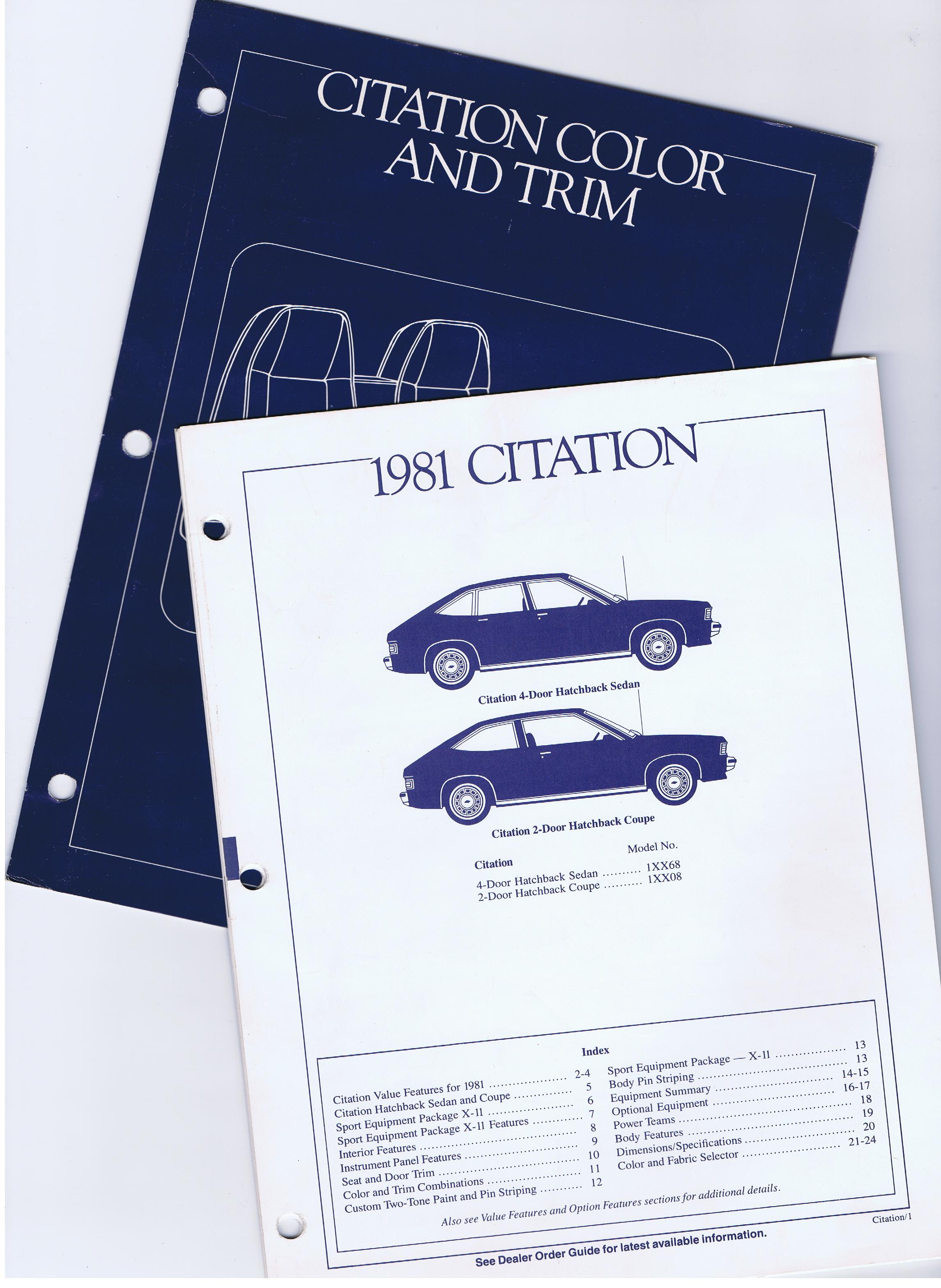 1981 Chevrolet Citation Lack och interör prover