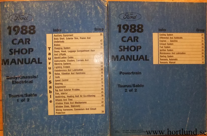 1988 Ford Taurus / Mercury Sable Shop Manual