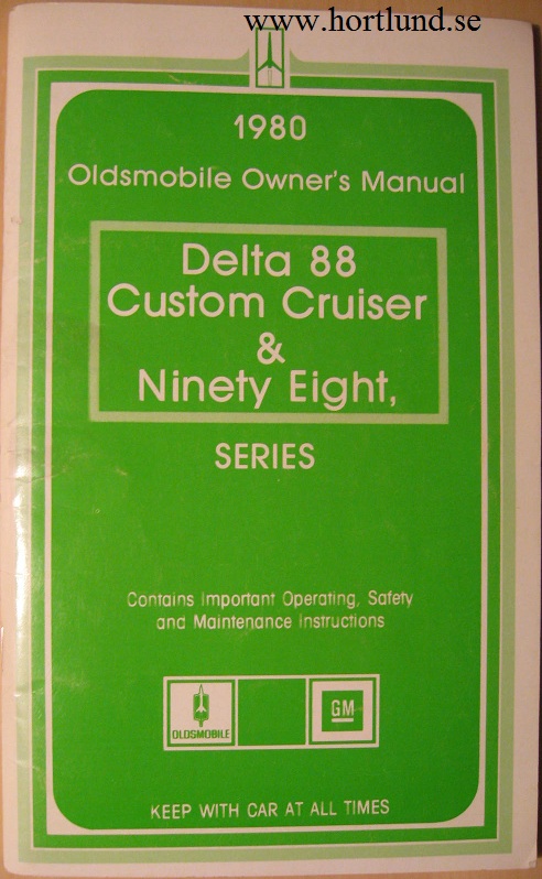 1980 Oldsmobile Delta 88, 98, Custom Cruiser Owner's Manual