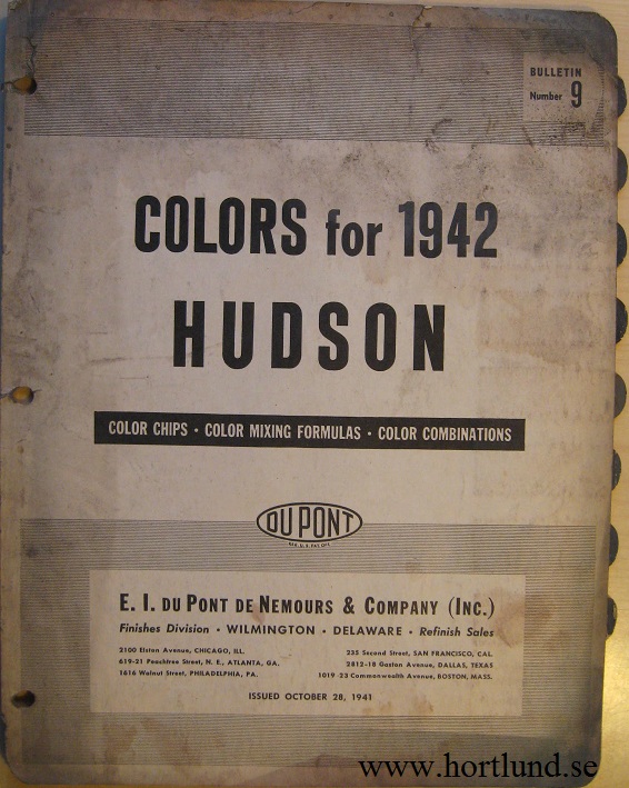 1942 Hudson Du Pont lackkarta