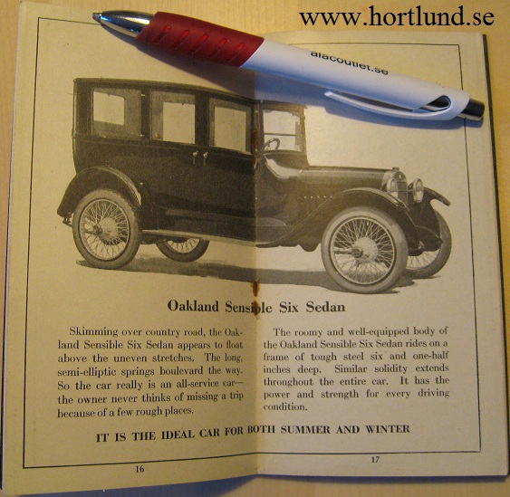 1921 Oakland Sensible Six "For Your Information" - 2