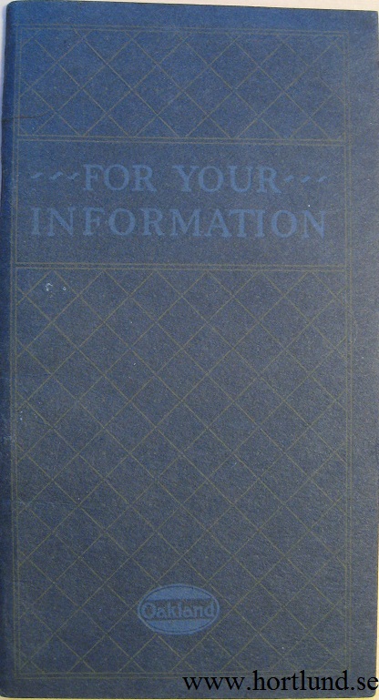 1921 Oakland Sensible Six "For Your Information"