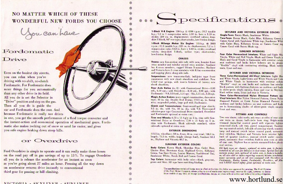 1954 Ford Crestline broschyr - 4