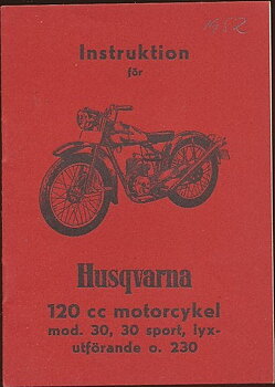 1952 Husqvarna modell  30 och 230 Instruktionsbok svensk 7-52
