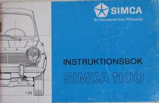 1971 Simca 1100 instruktionsbok svensk
