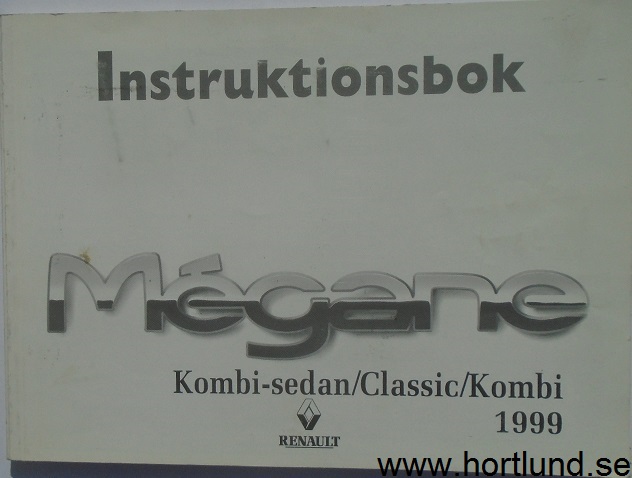 1999 Renault Mégane Kombi-sedan/Classic/Kombi instruktionsbok