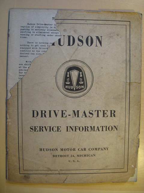 1946 Hudson Drive-Master Service Information