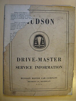 1946 Hudson Drive-Master Service Information