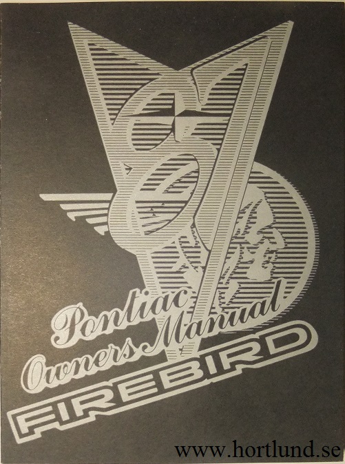 1987 Pontiac Firebird Owners Manual