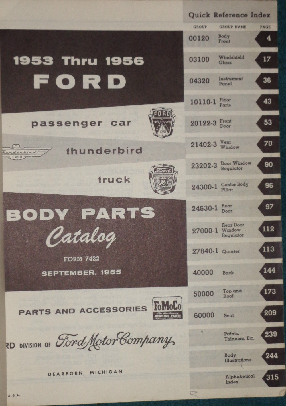 1953-1956 Ford Car and Truck Body Parts and Accessories Catalog - 2