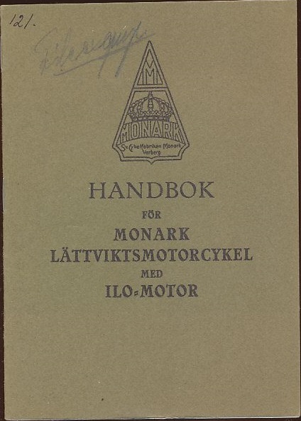 1938 Monark med ILO-motor Handbok svensk