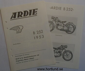 1953 Ardie B 252 broschyr svensk