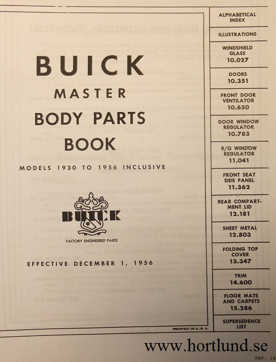 1930-1956 Buick Master Parts Book - 3