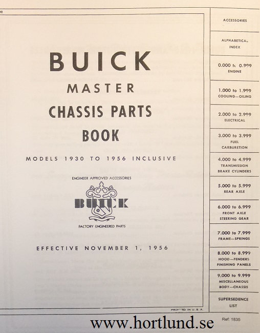 1930-1956 Buick Master Parts Book - 2