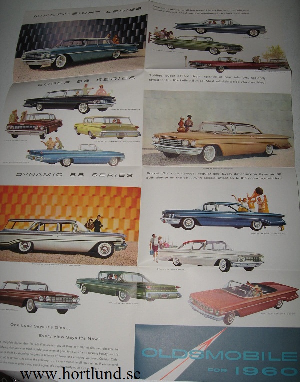 1960 Oldsmobile färgbroschyr folder - 2